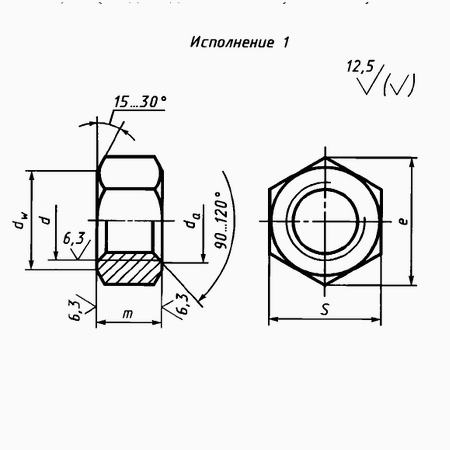 Гайки ГОСТ 5915-70 исполнение 1